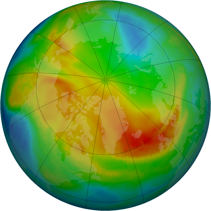 Arctic ozone map for 09 December 1981